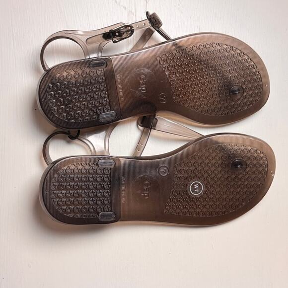 Old Navy Ankle Strap Transparent Brown Jelly Sandals Sz 7 NWOT - Picture 6 of 7